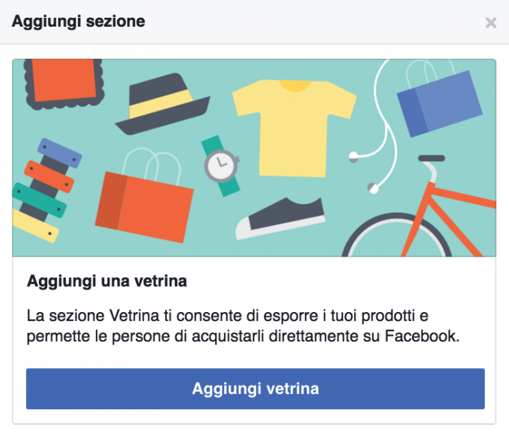 Aggiungere una vetrina su Facebook - Webit